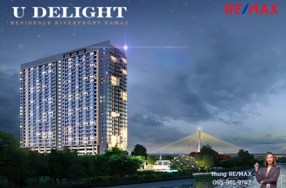 ขายคอนโด พระราม3 วิวแม่น้ำเจ้าพระยา U-Delight Riverfront Rama3 ห้องสตูดิโอ 33.13 Sqm. ชั้นสูง 15Fl. Fully Furnish ใหม่ พร้อมเข้าอยู่ ถูกสุดในโครงการ ForSale 3.15 Millions Baht , ForRent 12,000 baht/month